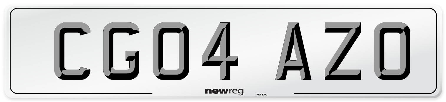 CG04 AZO Number Plate from New Reg